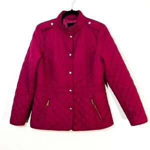 Talbots Quilted Jacket Womens M Snap Casual Lightweight Preppy Basic Classic